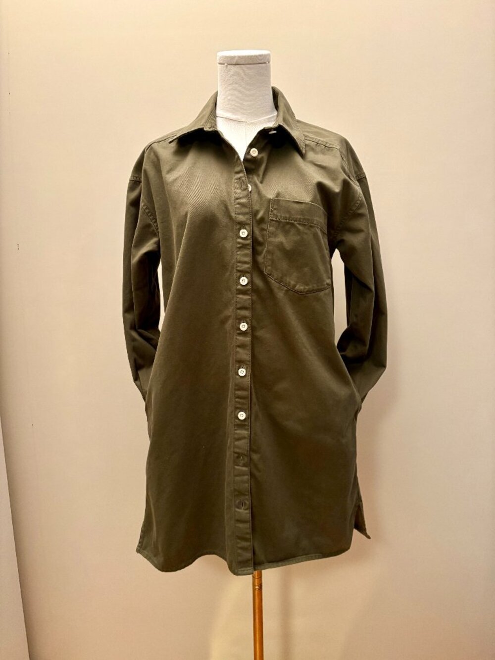Madewell Olive Green Long-Sleeve Button-Up Shirt